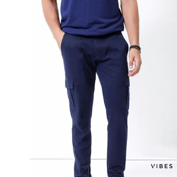 Navy Blue Cargo Pant (Close End) 3